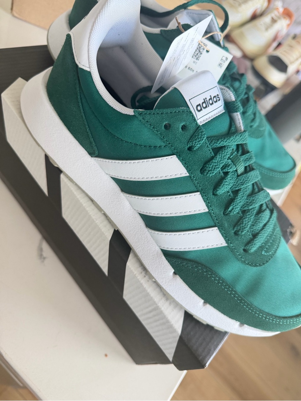 adidas Green and White Women's Athletic Shoes - Picture 4 of 5